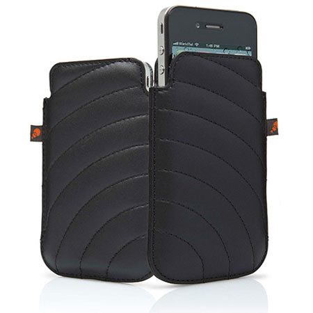 Cygnett Manhattan Padded Leather Pouch for iPhone 4, Black