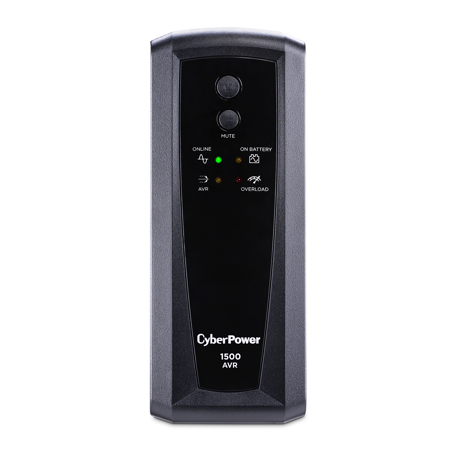 CyberPower AVR Series 1500VA / 900W Simulated Sine Wave UPS, 8 Outlets / USB and Serial Ports, RJ11/RJ45 and Coax RG6 Protection