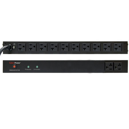 CyberPower 20A 12 Outlet (2 Front/10 Rear) Surge Suppressor, NEMA L5-20P Plug