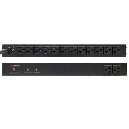 CyberPower 20A 14 Outlet (2 Front/12 Rear) Surge Suppressor, NEMA L5-20P Plug