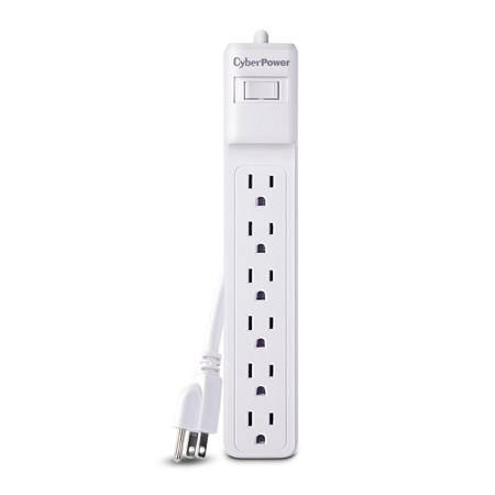 CyberPower B602RC1 6-Outlet Essential Surge Protector with 2' Cord, White
