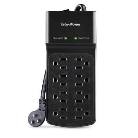 CyberPower B808 8-Outlet Essential Surge Protector with 8' Cord, Black