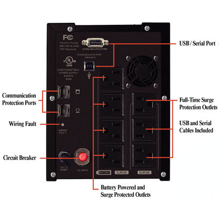 CyberPower Smart App Sinewave PP1500SWT2 1500VA / 1000W Tower UPS