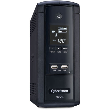 CyberPower Intelligent LCD BRG1000AVRLCD 10 Outlet 1000VA 600W Mini-Tower UPS
