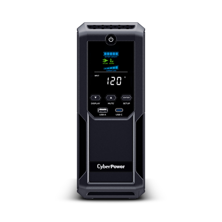 CyberPower BRG1500AVRLCD2 1500VA/900W Intelligent LCD Mini-Tower UPS with Remote Management, NEMA 5-15P
