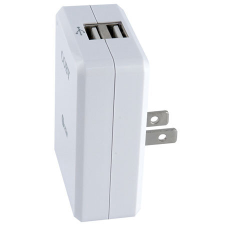 Coby CA81 Dual USB AC Adapter/Charger, Black