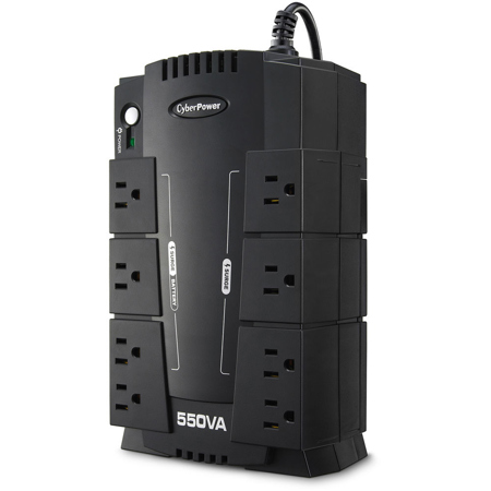 CyberPower Standby Series CP550SLG 550VA / 330W Simulated Sine Wave UPS, 8 Outlets / USB Port