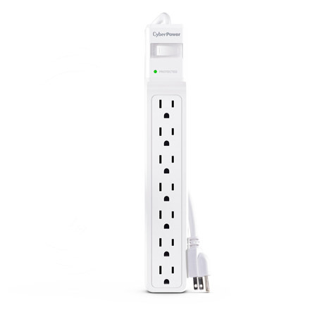 CyberPower CSB706W 7-Outlet Essential Surge Protector with 6' Power Cord, White