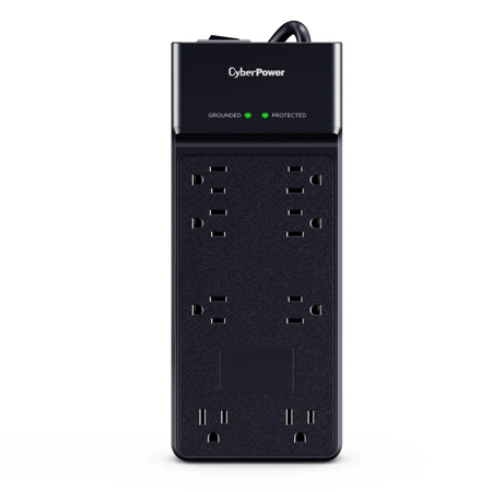 CyberPower CSB806R1 8-Outlet Essential Surge Protector with 6' Power Cord, Black