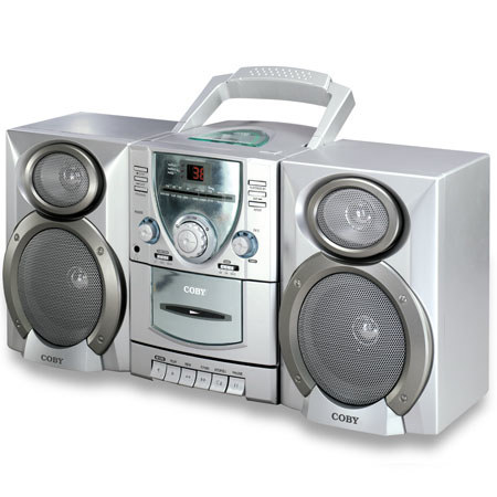 Coby CXCD400 AM/FM/CD/Cassette Recorder with Speakers