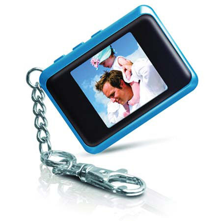 Coby DP-151 1.5in Digital Photo Keychain, 60 Pics, Blue