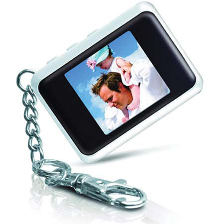 Coby DP-151 1.5in Digital Photo Keychain, 60 Pics, Wht