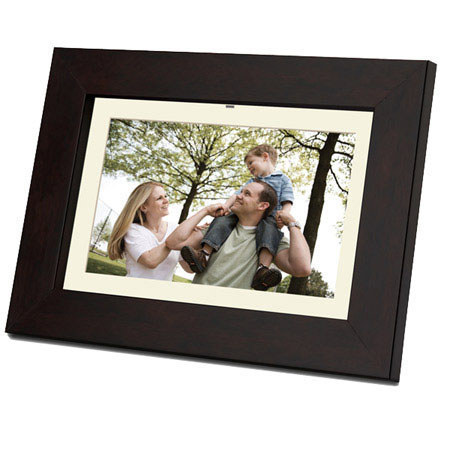 Coby DP702 7" Classic Wood Digital Photo Frame with MP3 Player