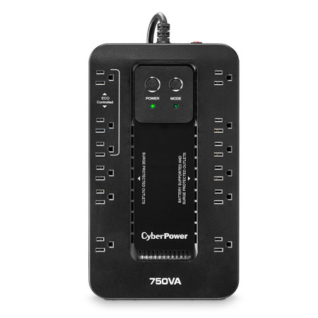 CyberPower EC750GTAA 750VA/450W Simulated Sinewave Compact UPS System, TAA Compliant, Black