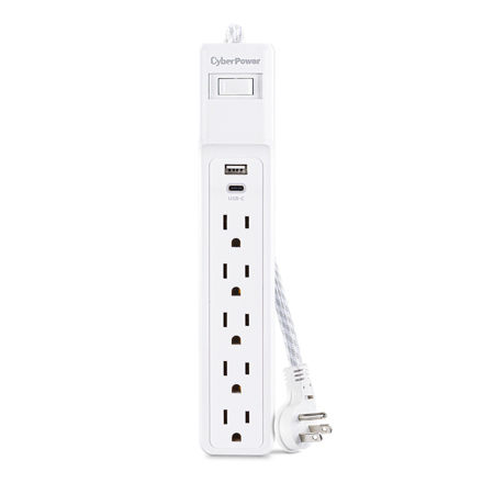 CyberPower P504UC 5-Outlet Surge Protector with USB-A and USB-C Port