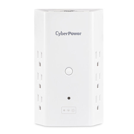CyberPower P6WUCL 6-Outlet Wall Mount Surge Protector with USB and Night Light, White