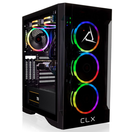 CLX SET VR Gaming Desktop, R7 7700X, 32GB, 500GB SSD+4TB HDD,RTX 3080,W11H,Black