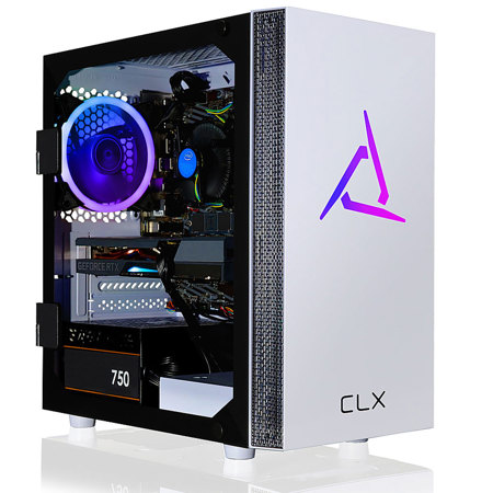 CLX VR-Ready Gaming Desktop Computer, Intel Core i5-10400F 2.9GHz, 16GB RAM, 500GB SSD + 2TB HDD, NVIDIA RTX 3060 12GB, Windows 10 Home, White