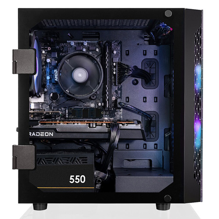 CLX SET Gaming Desktop, R5 5500, 8GB RAM, 500GB SSD, Radeon RX 6600, W11H, Black