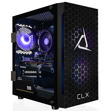 CLX SET Gaming Desktop Computer, AMD Ryzen 5 5600 3.5GHz, 16GB RAM, 500GB SSD + 2TB HDD, AMD Radeon RX 6600 8GB, Windows 11 Home, Black