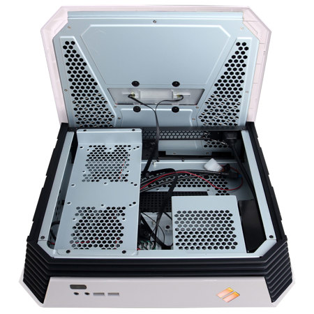 CyberPowerPC Syber C Mini ITX Gaming Chassis with 7 Color RGB LED, USB 3, White