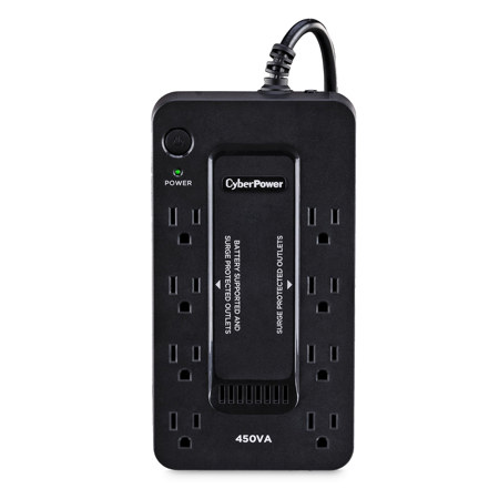 CyberPower SE450G1 8-Outlet 450VA/260W Surge Protection and Battery Backup UPS