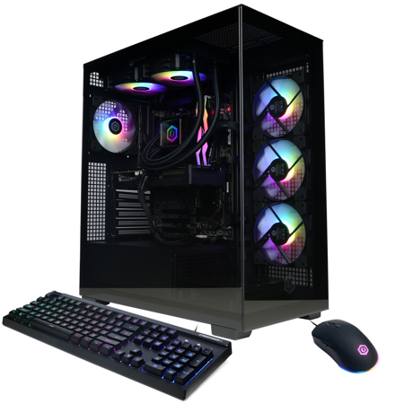 CyberPowerPC Gamer Supreme Liquid Cooled Gaming Desktop Computer, AMD Ryzen 7 9700X 3.8GHz, 32GB RAM, 2TB SSD, AMD Radeon RX 9070 XT 16GB, Windows 11 Home, Black