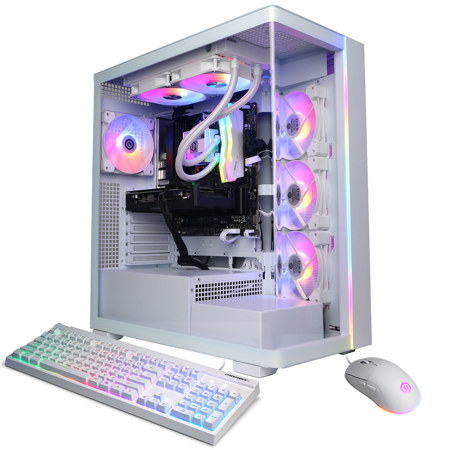 CyberPowerPC Gamer Supreme Liquid Cooled Gaming Desktop Computer, AMD Ryzen 7 8700F 4.1GHz, 32GB RAM, 2TB SSD, AMD Radeon RX 9060 XT 16GB, Windows 11 Home, White
