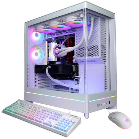 CyberPowerPC Gamer Supreme Liquid Cooled Gaming Desktop Computer, AMD Ryzen 7 9850X3D 4.7GHz, 32GB RAM, 1TB SSD, NVIDIA GeForce RTX 5070 12GB, Windows 11 Home, White