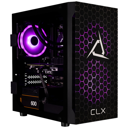 CLX SET Liquid Cooled Gaming Desktop Computer, AMD Ryzen 7 7700X 4.5GHz, 32GB RAM, 1TB SSD + 2TB HDD, NVIDIA GeForce RTX 4060 8GB, Windows 11 Home, Black