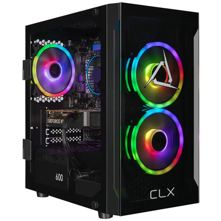 CLX SET Gaming Desktop Computer, Intel Core i5 14400F 2.5GHz, 16GB RAM, 1TB SSD, NVIDIA GeForce RTX 5050 8GB, Windows 11 Home, Black