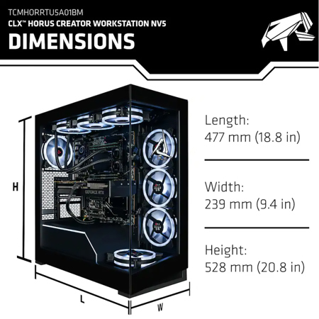 CLX Horus Creator Mid-Tower AI, Ryzen Threadripper 9970X,256GB,4TB