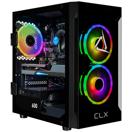 CLX SET Gaming Desktop Computer, Intel Core i5 14400F 2.5GHz, 32GB RAM, 2TB SSD, NVIDIA GeForce RTX 5060 Ti 8GB, Windows 11 Home, Black