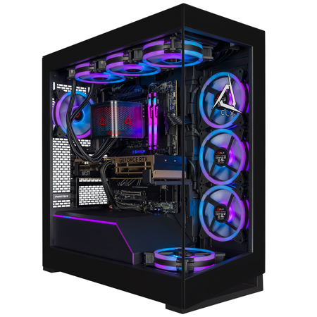 CLX Horus Liquid Cooled AI Gaming Desktop Computer, AMD Ryzen 9 9950X3D 4.3GHz, 32GB RAM, 2TB SSD, NVIDIA GeForce RTX 5080 16GB, Windows 11 Home, Black