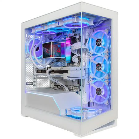 CLX Horus Liquid Cooled Gaming Desktop Computer, Intel Core Ultra 9 285K 3.7GHz, 192GB RAM, 4TB SSD, NVIDIA GeForce RTX 5080 Ventus 3X OC 16GB, Windows 11 Home, White
