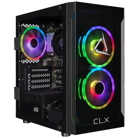 CLX SET Gaming Desktop Computer, AMD Ryzen 5 5600GT 3.6GHz, 16GB RAM, 1TB SSD, Windows 11 Home, Black