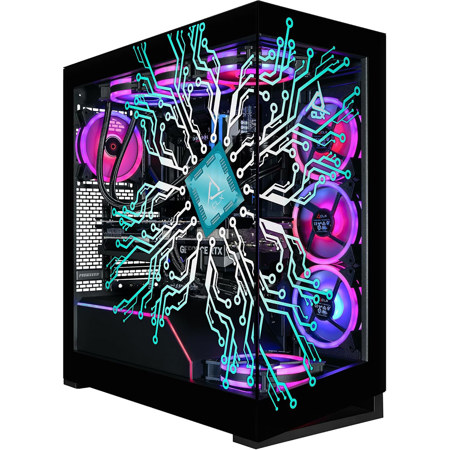 CLX Horus Liquid Cooled Gaming Desktop Computer, Intel Core Ultra 9 285K 3.7GHz, 64GB RAM, 2TB SSD + 6TB HDD, NVIDIA GeForce RTX 5070 Ti 16GB, Windows 11 Home, Black