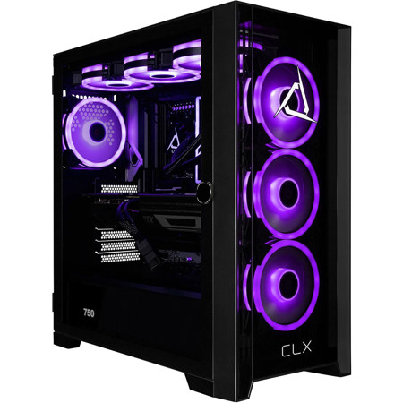 CLX SET Liquid Cooled Gaming Desktop Computer, AMD Ryzen 9 9900X3D 4.4GHz, 32GB RAM, 2TB SSD, NVIDIA GeForce RTX 5090 32GB, Windows 11 Home, Black