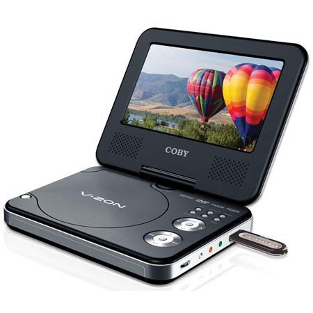 Coby Swivel 7" Wdscrn TFT POrtAble DVD, CD & MP3 Player