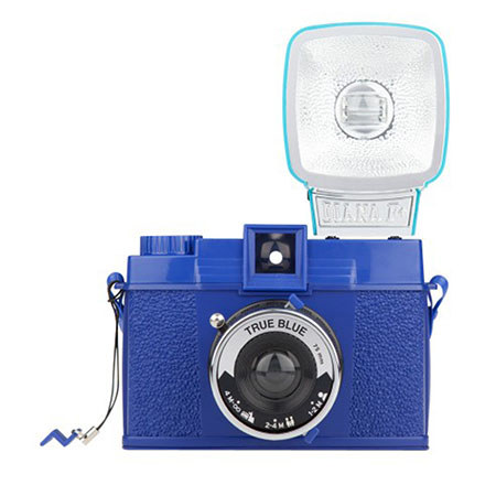 Lomography Diana F+ Medium Format Flash Camera, 75mm Lens, True Blue