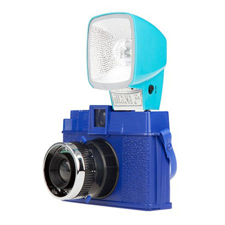 Lomography Diana F+ Medium Format Flash Camera, 75mm Lens, True Blue