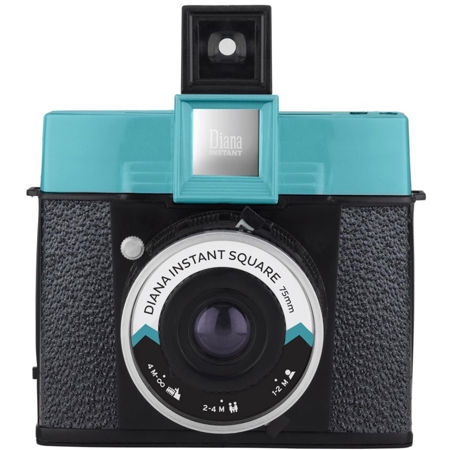 Lomography Diana Instant Square Camera with 75mm Lens, Blue and Black