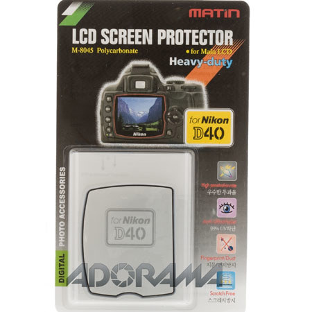 Matin Heavy Duty LCD Screen Protector, Nikon D40 DSLR