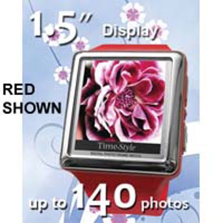 TimeStyle Dig Photo Frm Watch 1.5" CSTN Dsply,Solid Red