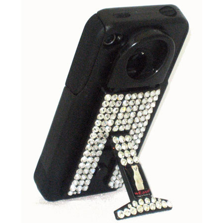 wEASEL Smartphone Stand with Retractable Hanger, Black Jeweled