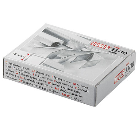 Novus 23/10 Premium Heavy-Duty Staples, Box of 1000
