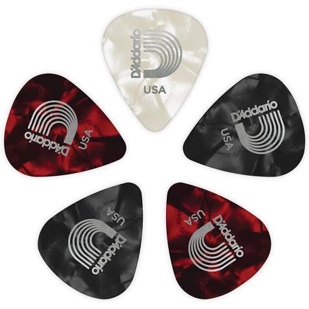 D'Addario Classic Pearl Celluloid Picks Assortment, 25-Pack