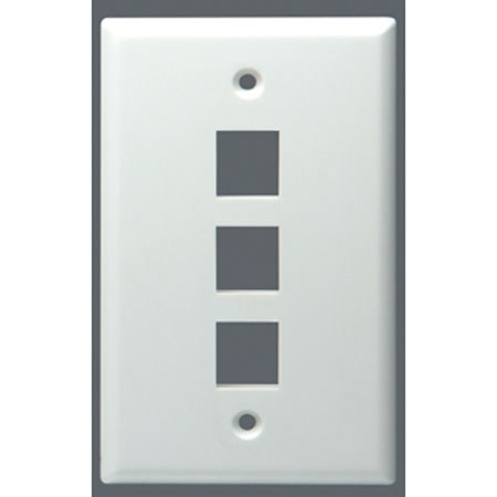 DataComm Electronics 3 Port Keystone Plate, White