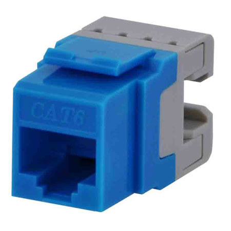 DataComm Electronics Keystone Category 6 Jack with 180 Deg Configuration, Blue