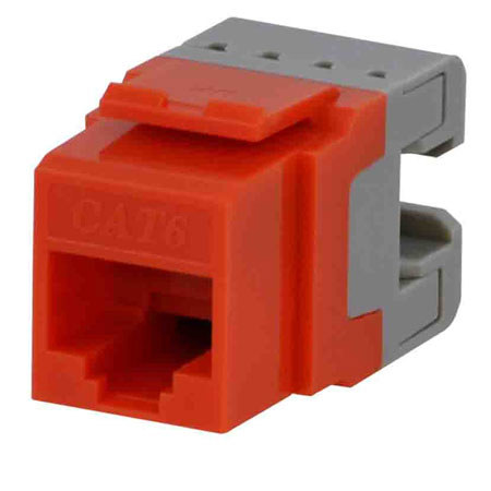 DataComm Electronics Keystone Category 6 Jack with 180 Deg Configuration, Orange